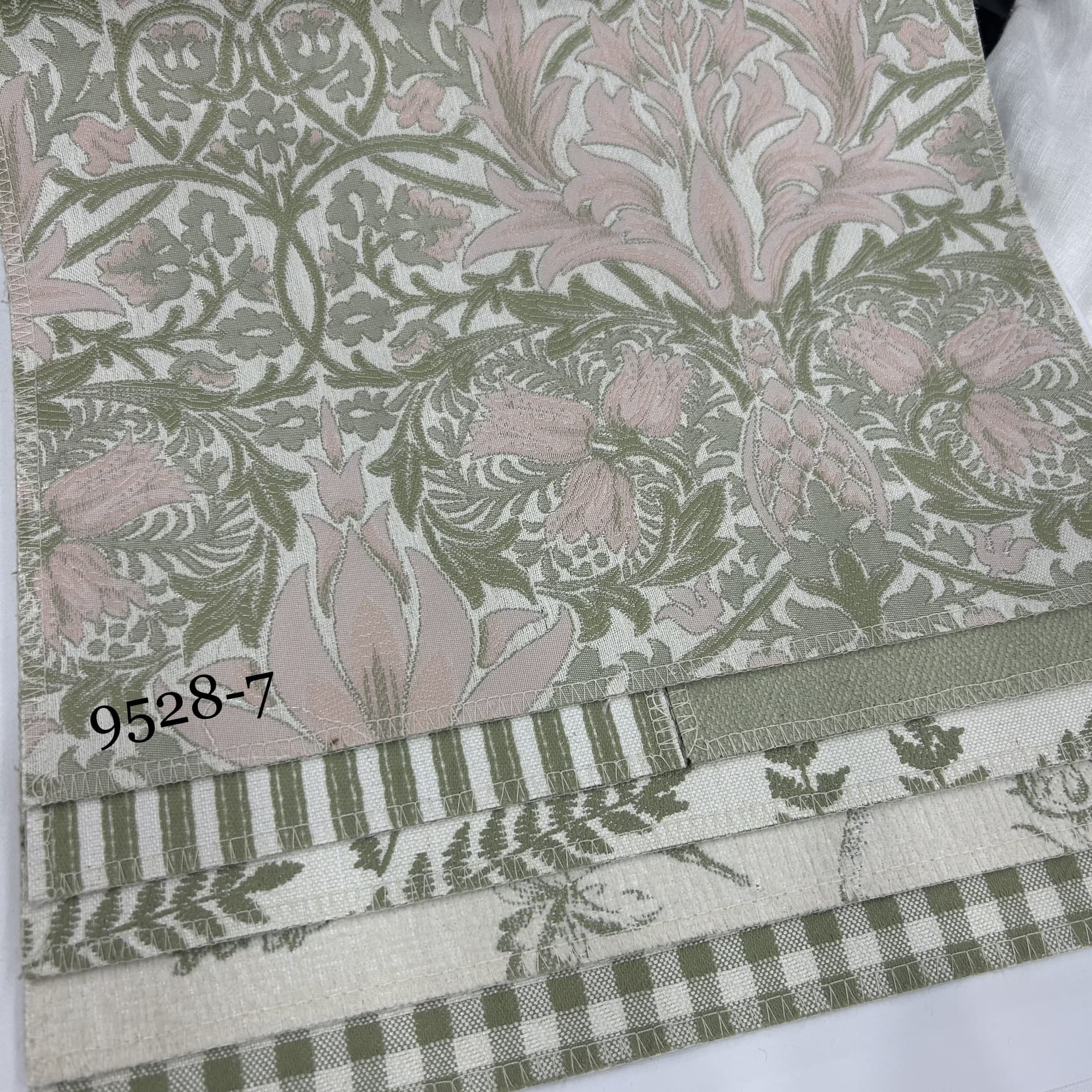 290cm Width Fixed Height French Small American Style Pink-Green Jacquard Fabric Brown Small French Jacquard Wide Fabric