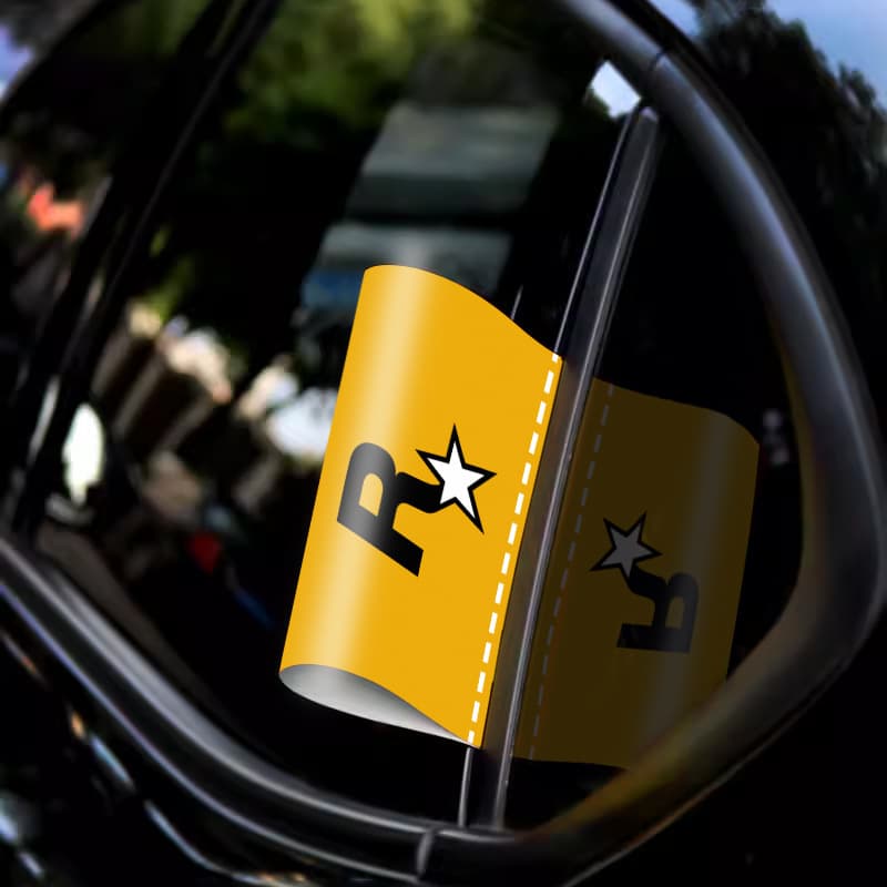 R Star Car Wash Label Sticker Personalized GTA Rear Decal Roof Fun Patrol Car Modification Body Sticker
