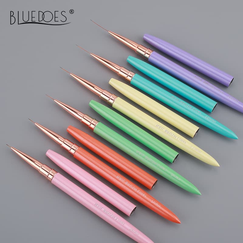 Japanese manicure brush candy color 6 drawing pens ultra-fine nail art special hook line drawing pen 5mm line drawing pen