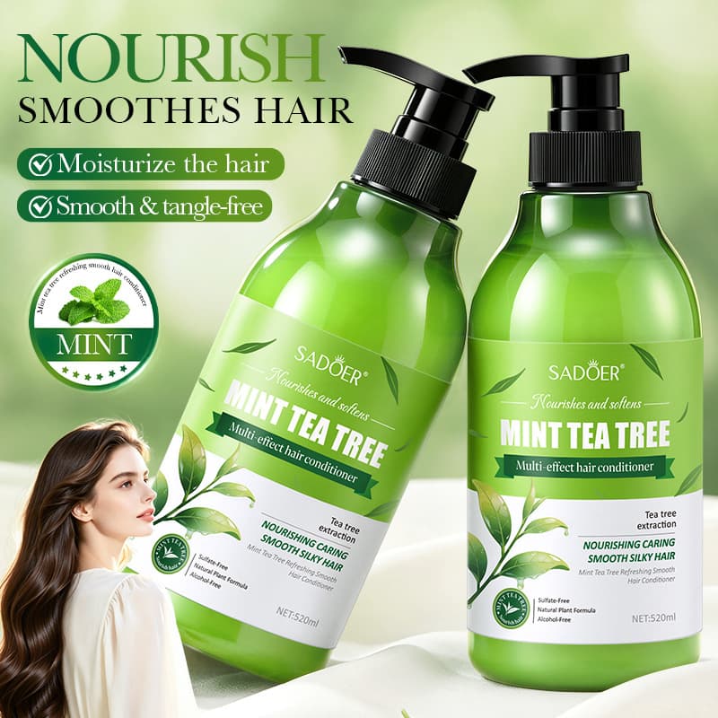 Full English hair conditioner SADOER mint tea tree refreshing and smooth conditioner 520ml washing and care cross-border foreign trade products