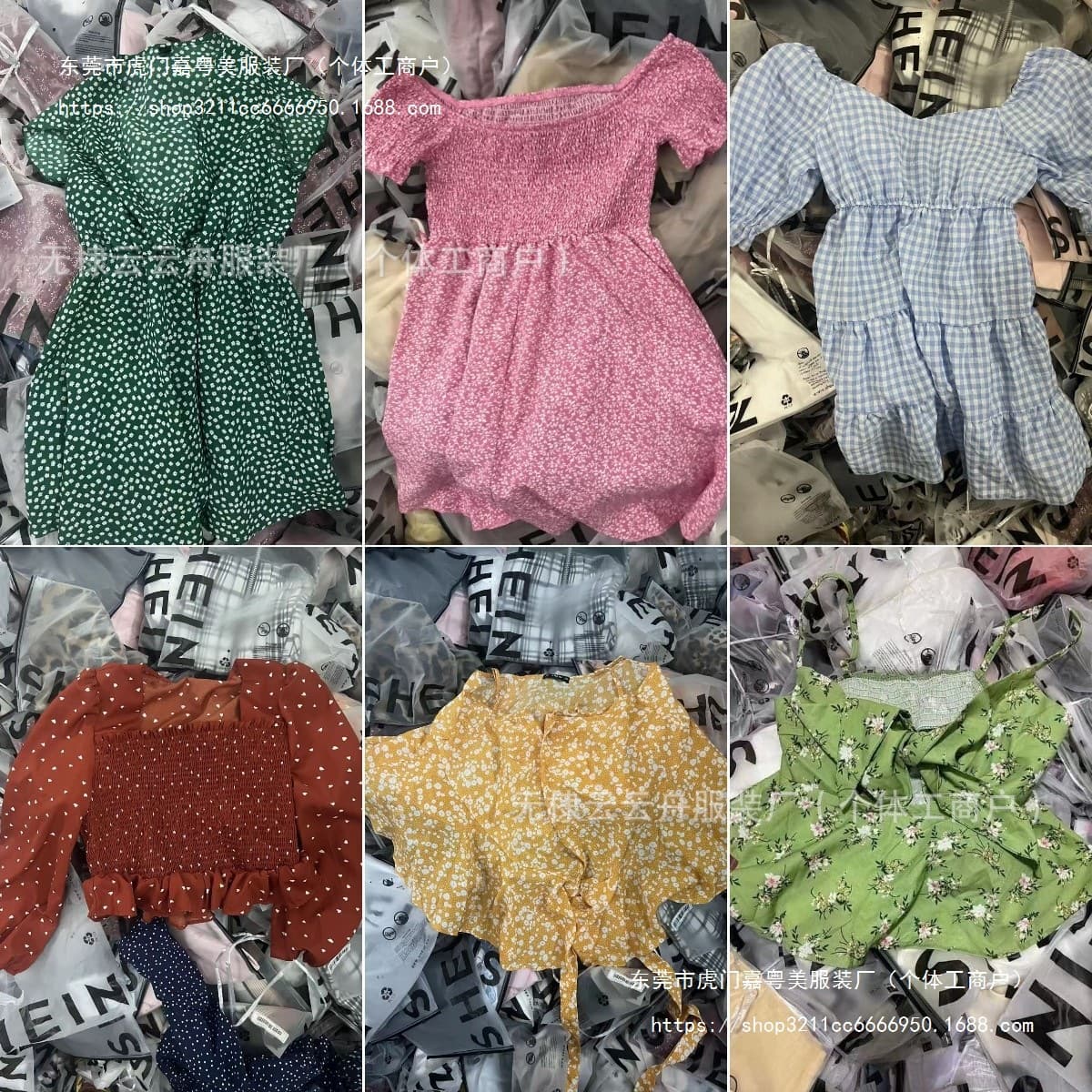 Shein Women's Mixed Clothing Xiyin Top Women's Cross-border Supply Mixed Spice Girl Clothes Low Price Factory Direct Cotton