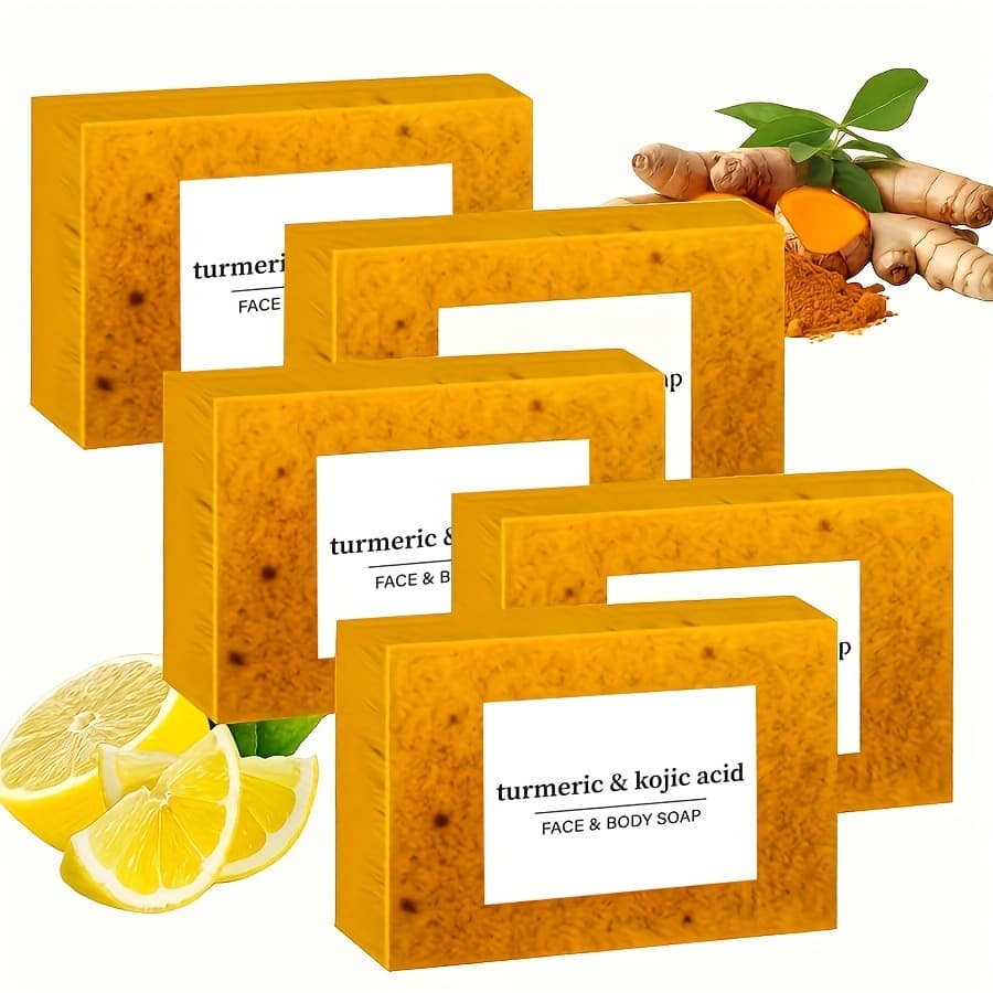 Cross-border foreign trade EU/US TK formula turmeric/lemon/kojic acid/ginger handmade cold-process soap for bathing and facial cleansing