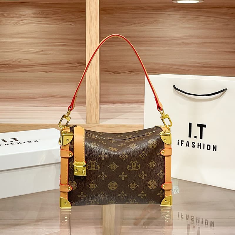 Printed Fashion European American Retro Soft Box Shoulder Crossbody Underarm Small Square Bag Women High-end New Trendy Light Luxury
