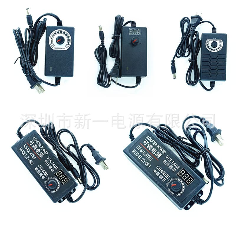 3-12V/24V/2A/3A/5A/10A Adjustable Power Adapter for LED Strip Display Screens, Voltage and Speed Regulating Switching Power Supply