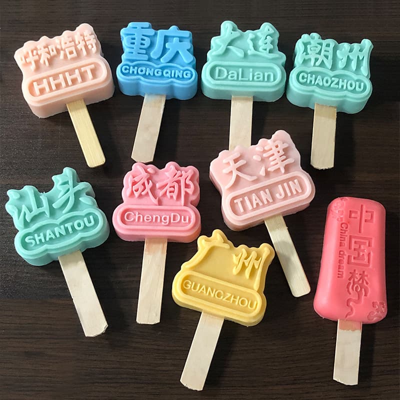 Cultural Creative Ice Cream Mold Place Name Guangzhou Tianjin Chaozhou Chengdu Dalian City Ice Cream Silicone Mold Ice Cream Mold