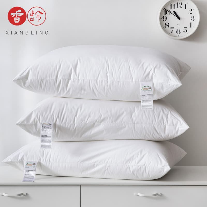 High-Low Down Pillow, 60S Cotton Pure White Goose Down Alternative Five-Star Hotel Pillow High-End Villa Homestay Pillow Core