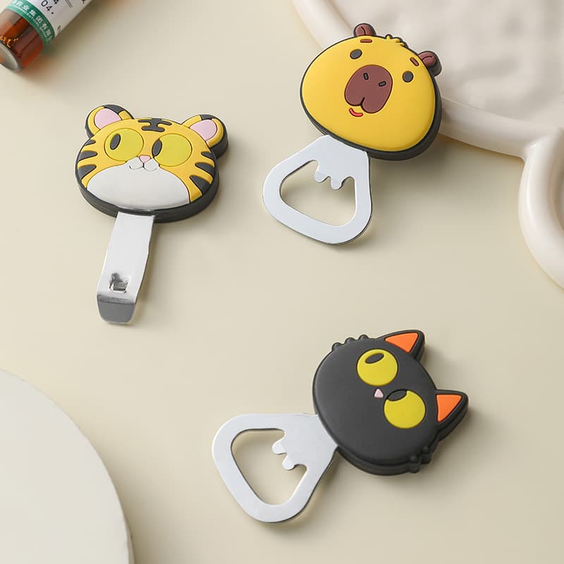 Cartoon oral liquid bottle opener household multifunctional beer opener magnetic creative refrigerator magnet bottle opener