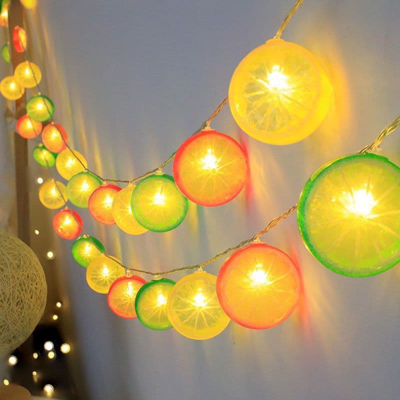 LED Lemon Slice Decorative Lights for Night Market Stall Ambiance, String Lights for Trunk Decoration, Trendy Light Strings