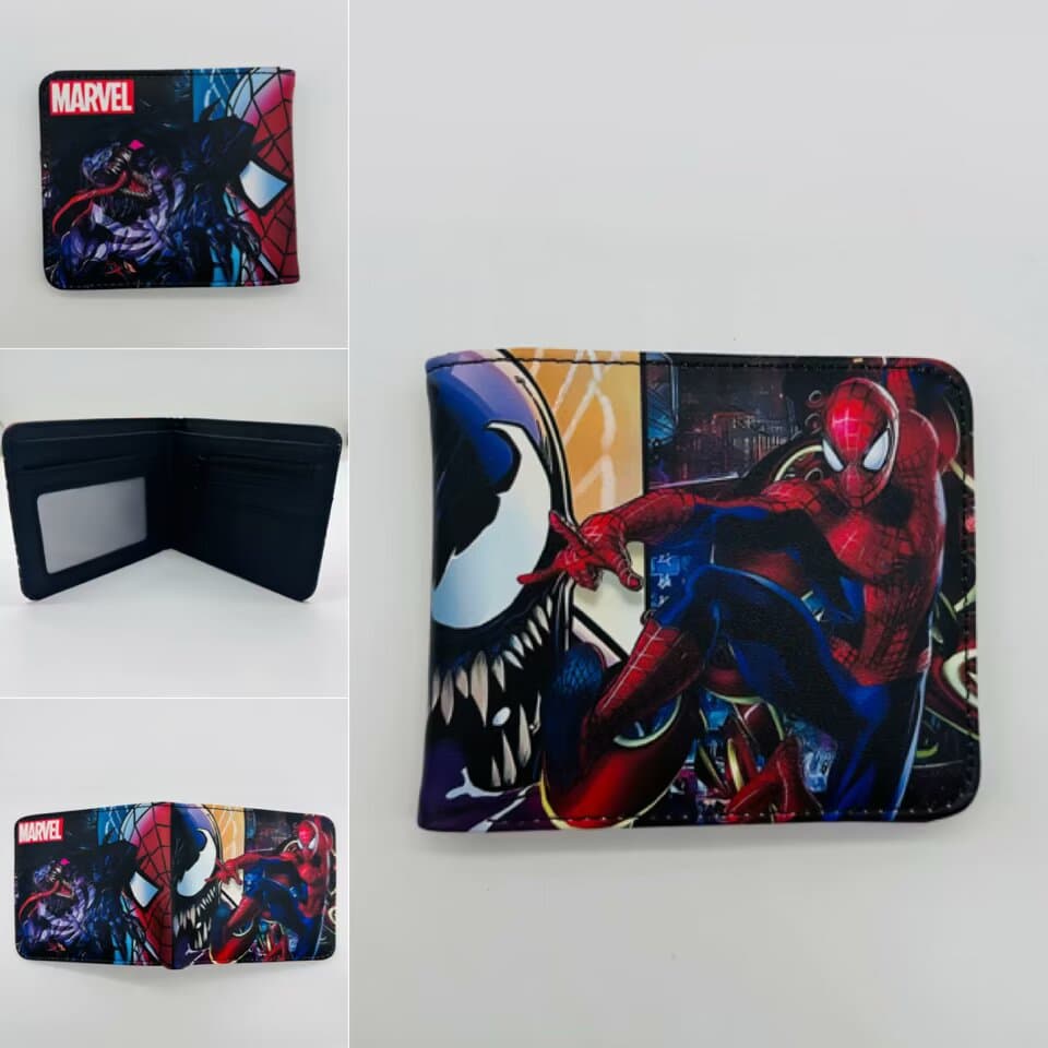 European and American movie series Q version superhero Iron Superman Spider student children short PU wallet wallet