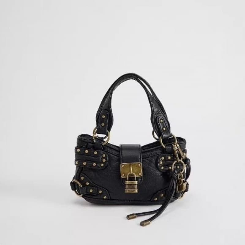 Small Bag Summer Handbag Motorcycle Bag Large Capacity Rivet Retro Mini Crossbody Phone Bag Women's Bag Handbag Luggage