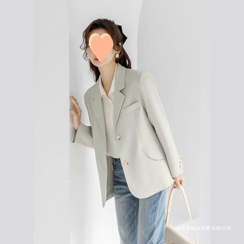 Women's 2024 New Spring and Autumn Casual Blazer with Unique Design, Short Korean Style, Petite Fit