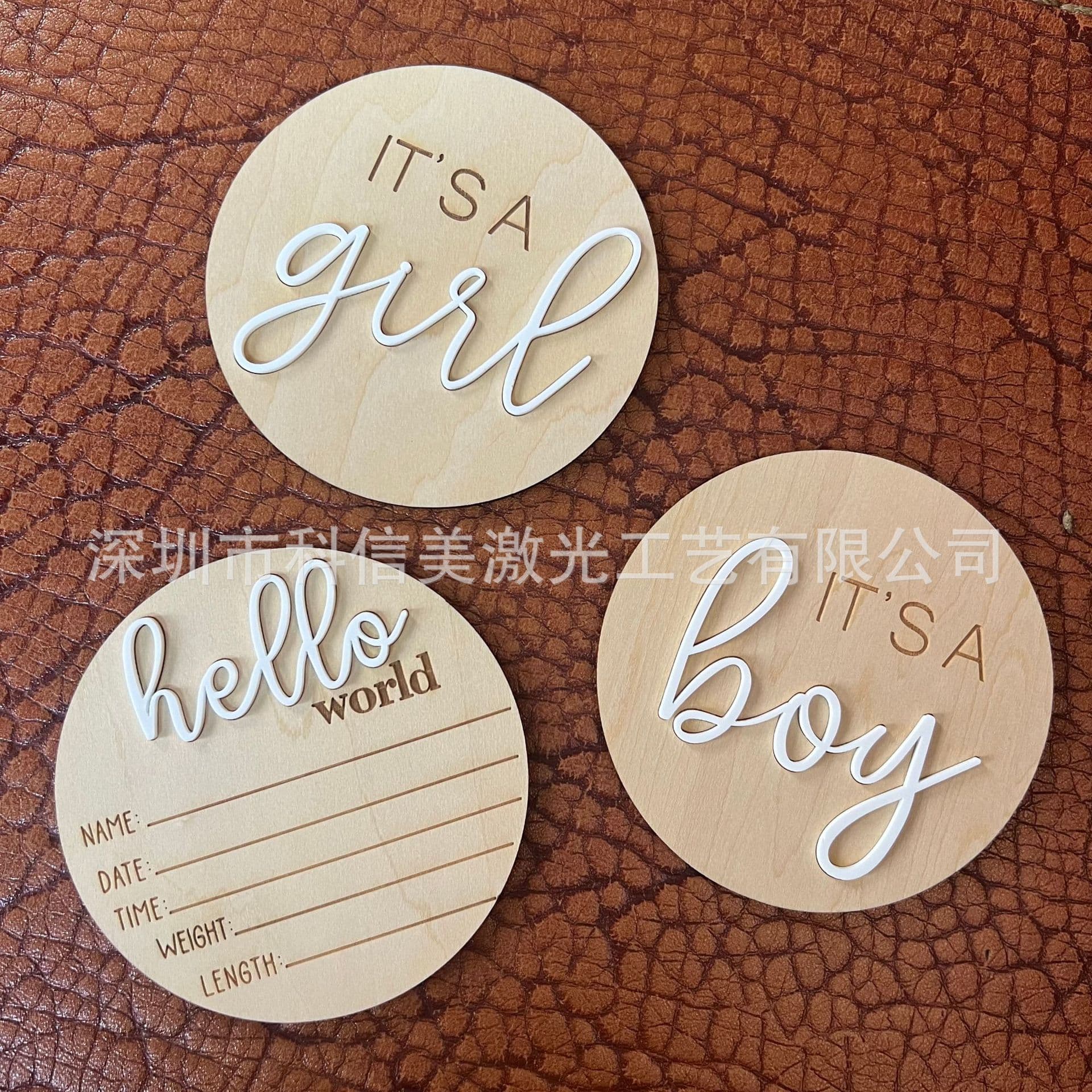 Wooden Round Milestone Baby Growth Record Photo Background Prop, Baby Month Milestone Photo Display