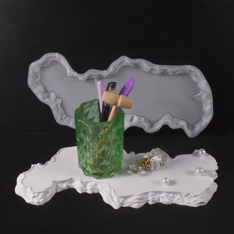 Plaster DIY Irregular Tray Mold Rock Texture Coaster Mirror Resin Silicone Mold