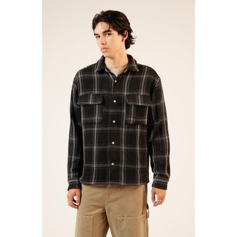 E 40224 Brushed Plaid Men's Shirt Cross-Border