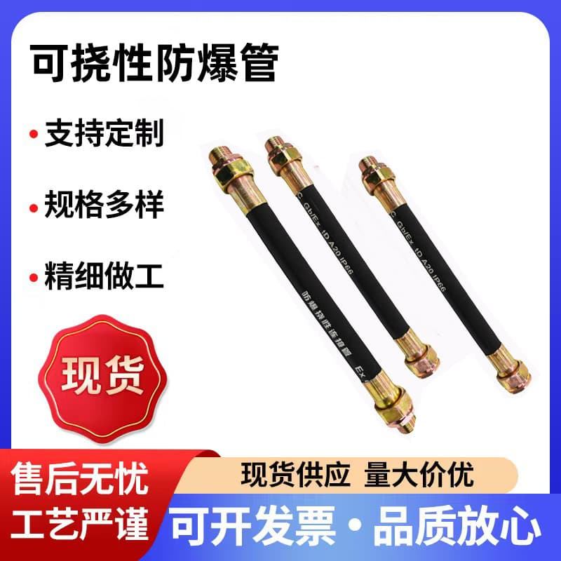 BNG explosion-proof flexible conduit 4-point 6-point stainless steel wiring rubber hose DN20 explosion-proof connecting rubber tube