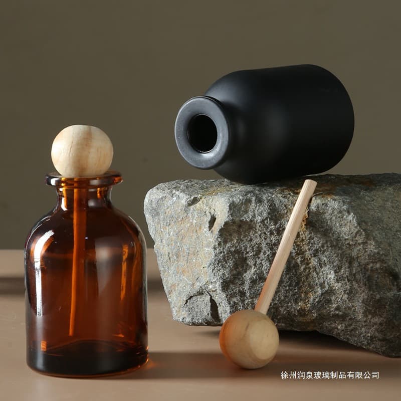 SY219 fireless aromatherapy bottle ins fashion glass volatile diffuser bottle fireless rattan fragrance pot belly empty bottle