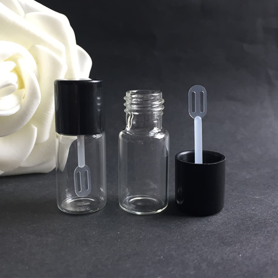 3ml Foundation Sample Refill Bottles, Black Bakelite Flat Cap Glass Bottles, 4ml Concealer Liquid Essence Sample Lip Oil
