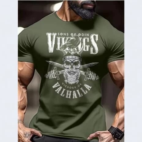 Men's Fitness T-Shirt Intense Gym Workout Short Sleeve Top Quick-Dry Crew Neck Tee for Training Competition Style