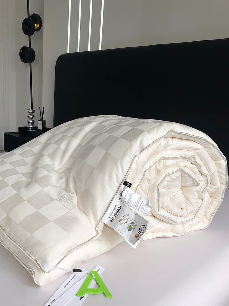 High-End A-Class Mother-Infant Grade 55% Soybean Fiber Quilt Core, Single/Dual Spring/Autumn Extra Thick Bedding Warm Soft Quilt