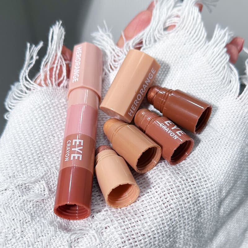 HERORANGE Mini Bullet Eyeshadow Quad Highlighter Matte Pearl Shimmer Lazy Eyeshadow Stick