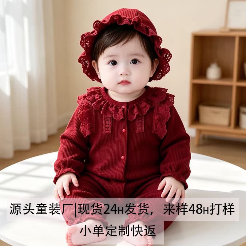 Newborn clothes for 0 to 3 months, autumn and half-year-old baby jumpsuit outer wear, autumn long-sleeved 100-day baby clothing