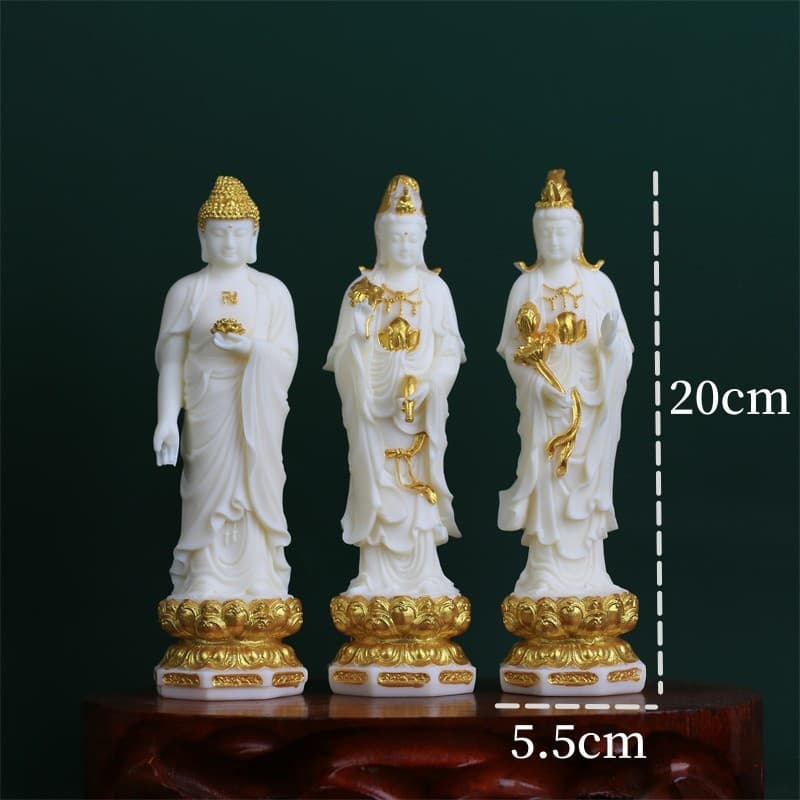 Ivory Nut Carved Western Three Saints Pagoda Free-Style Thousand-Hand Guanyin Home Living Room Office Desktop Art Craft Ornament