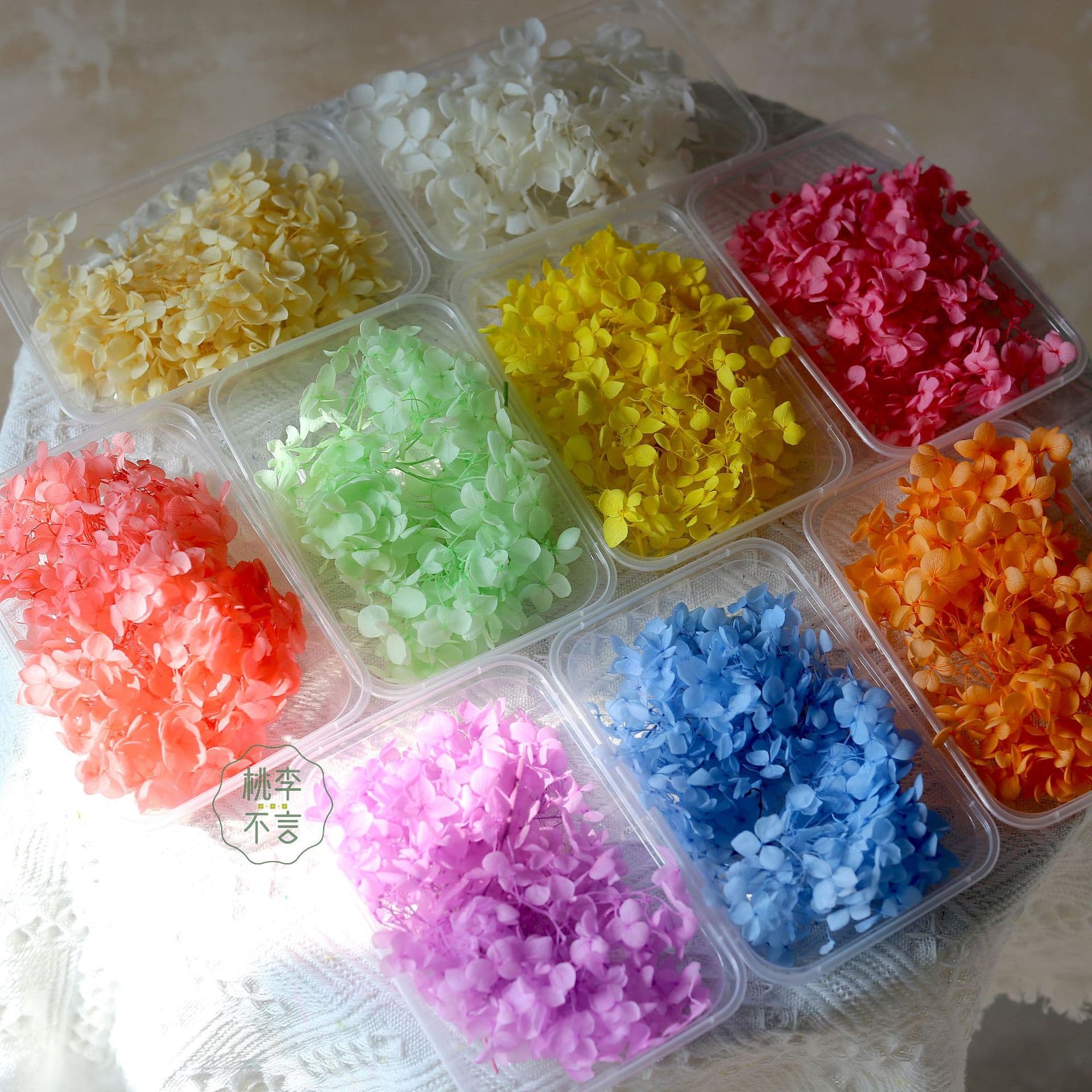 Preserved Hydrangea Petals Bulk Anna Hydrangea Heads Wood Hydrangea Dried Flower Epoxy Resin Doll Flower Box DIY Flower Materials