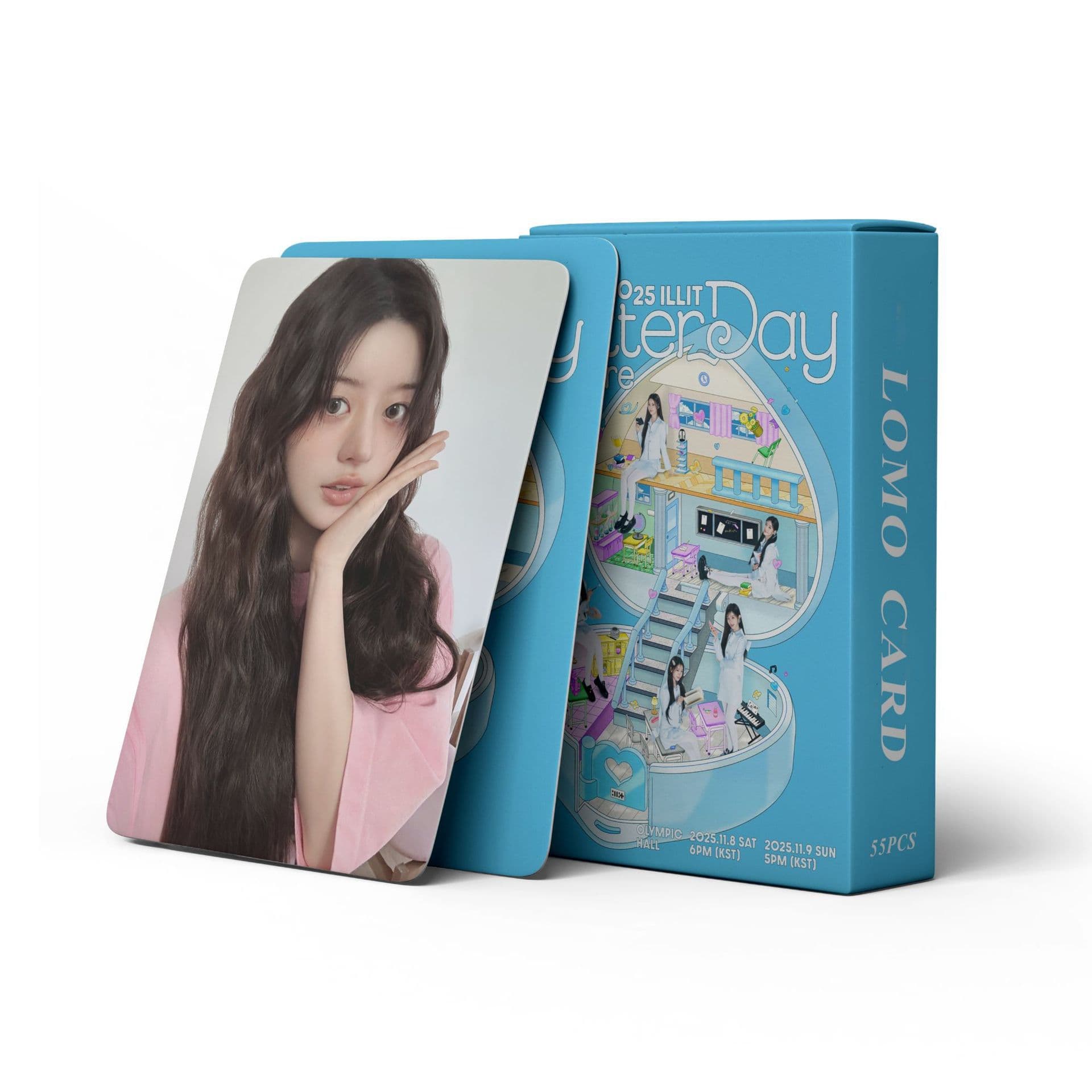 Cross-border hot-selling spot 55 ILLIT laser cards 2025 Glitter DayKPOP peripheral LOMO small cards