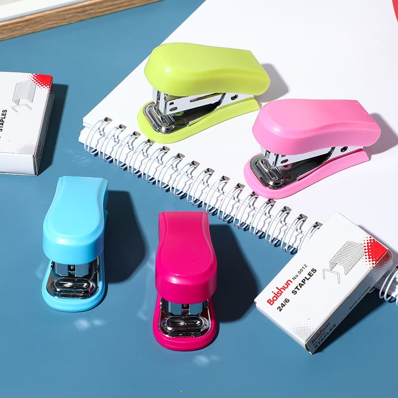 Wholesale Stapler Elementary School Student Stationery Gift Stapler Cross-border Set Cartoon Style Office Mini Stapler