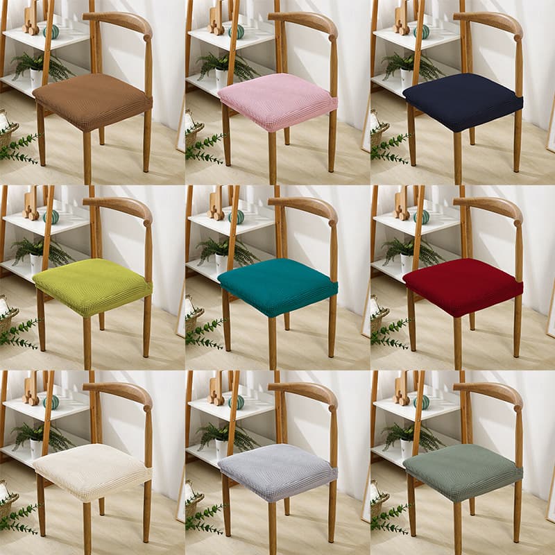 Thickened Elastic Chair Cover Dining Chair Seat Cushion Cover Full Package Solid Color Hotel Stool Home Use