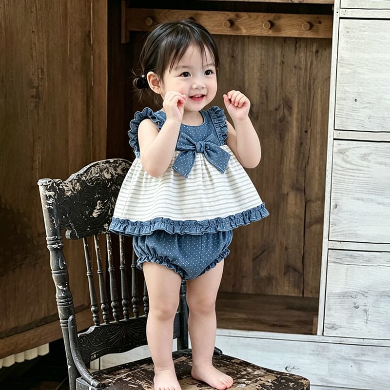 ins2026 summer baby girl pure cotton clothes fresh lace sweet suit top + pants two-piece set
