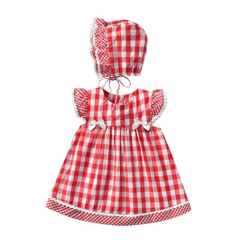 Baby skirt summer cotton short-sleeved thin style plaid baby princess skirt girl dress summer girl summer dress