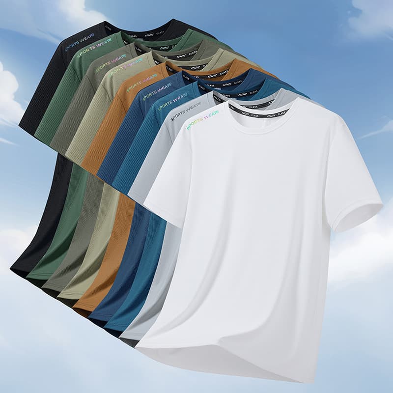 Cross-Border Men's Short Sleeve T-Shirt 2026 New Top for Men, Summer Ice Silk Dad's Men's T-Shirt, Father's Day Gift