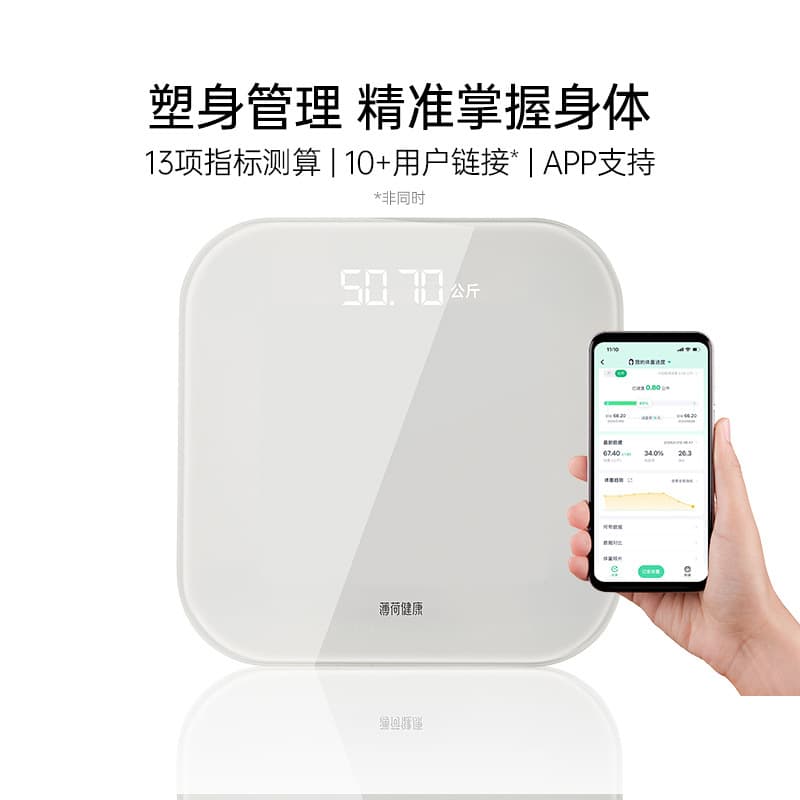 Mint Health Scale, electronic scale for home and family use, body fat measurement, weight loss.