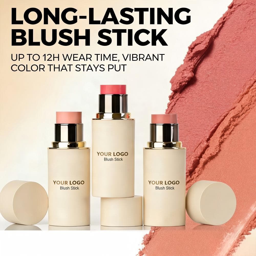 Processed and customized OEM nude blush stick clear matte blush long-lasting non-fading rouge pink natural makeup