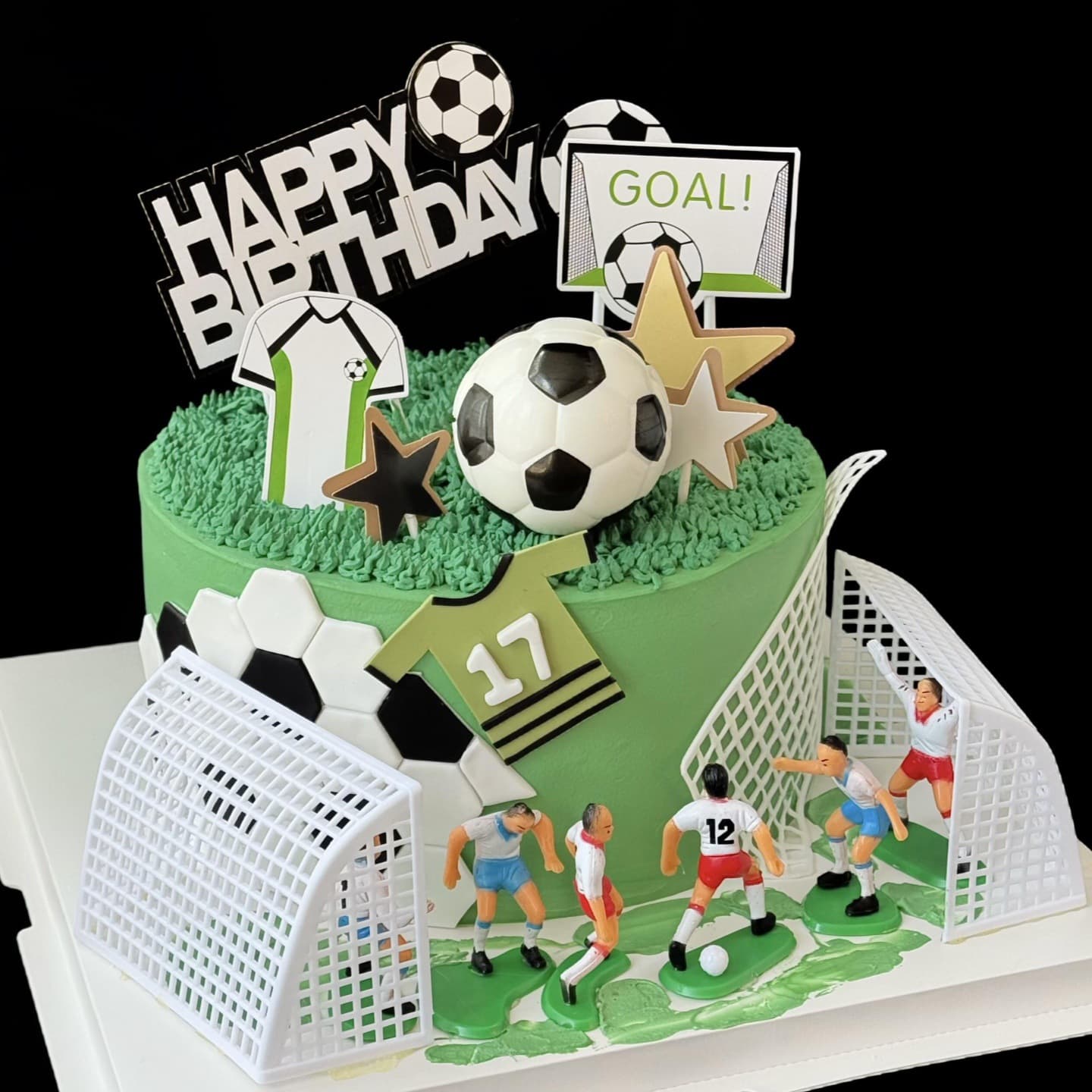 Children's Soccer Team Cake Decoration Soccer Boy Goal Frame Boy's Birthday Baking Decoration Plug-in Accessories