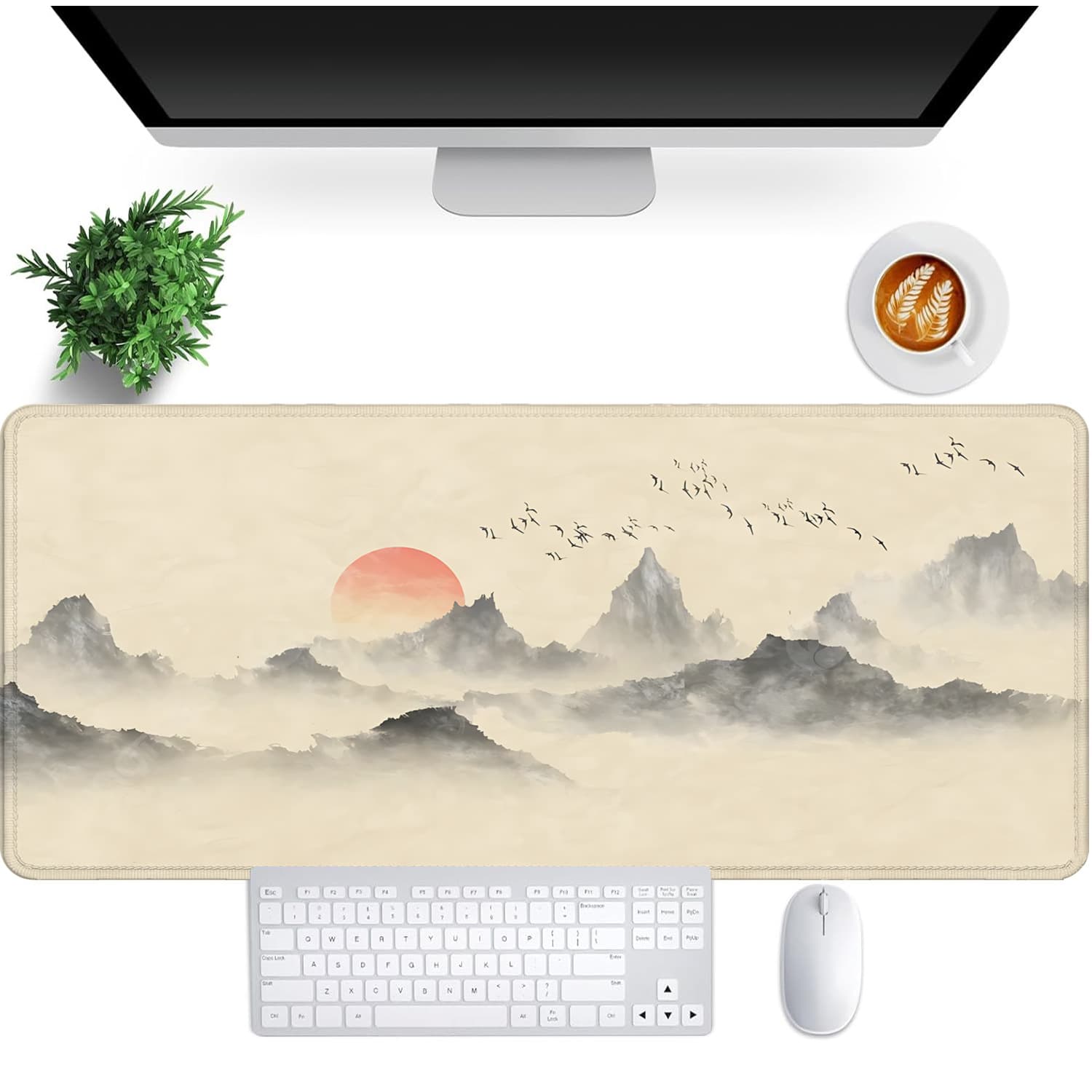 New cross-border Amazon Chinese style landscape painting rat mat anti-slip mat office mat home mat