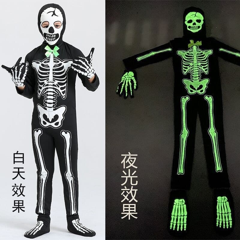 New Children's Halloween Scary Skeleton Costume Party Clothes Stage Cosplay Role-Playing Performance Outfit