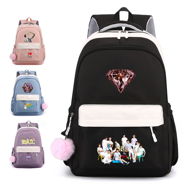New EXO Kpop Backpack Large Capacity Student School Bag Stationery