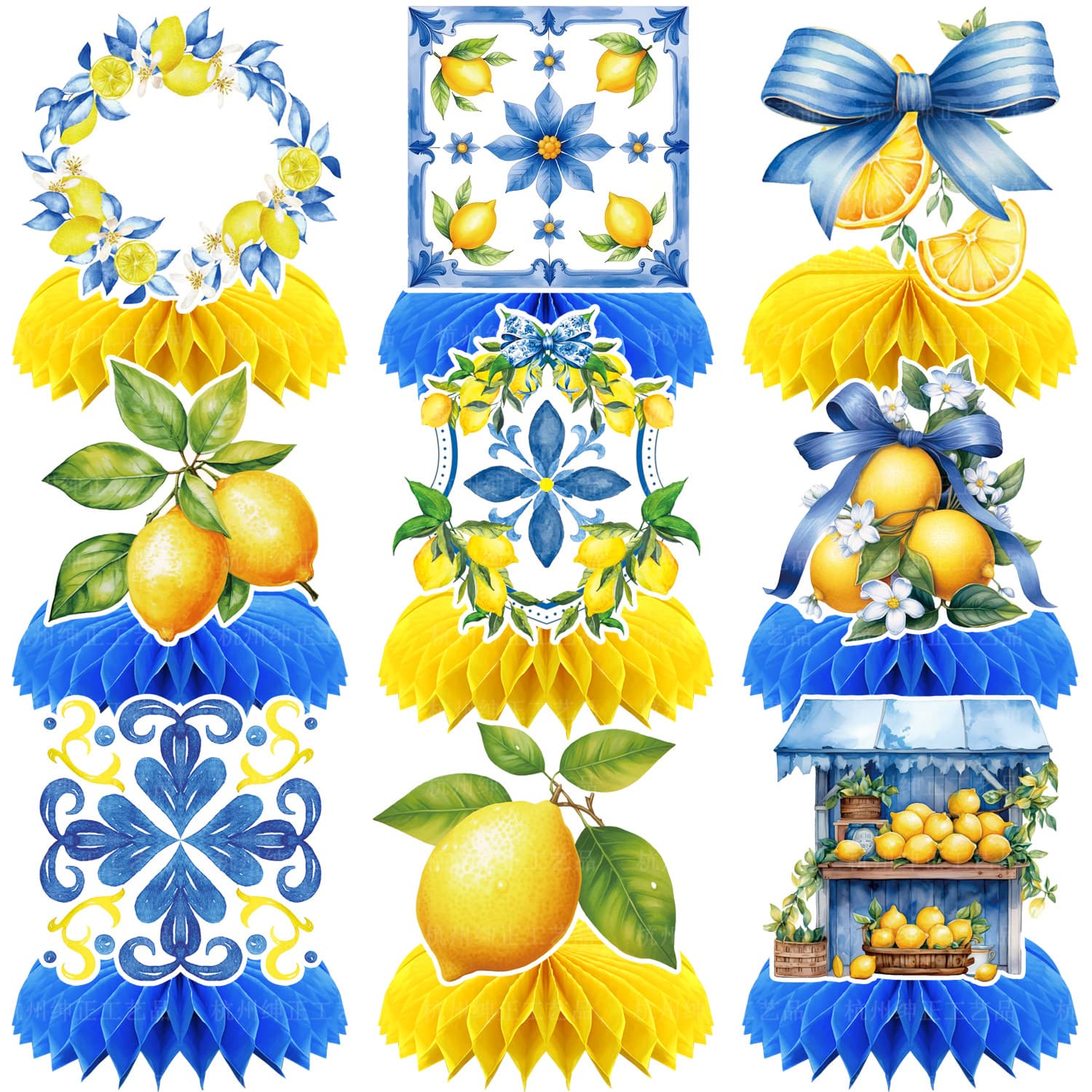 Lemon wedding theme party decoration supplies honeycomb ornaments lemon honeycomb tabletop decoration honeycomb table