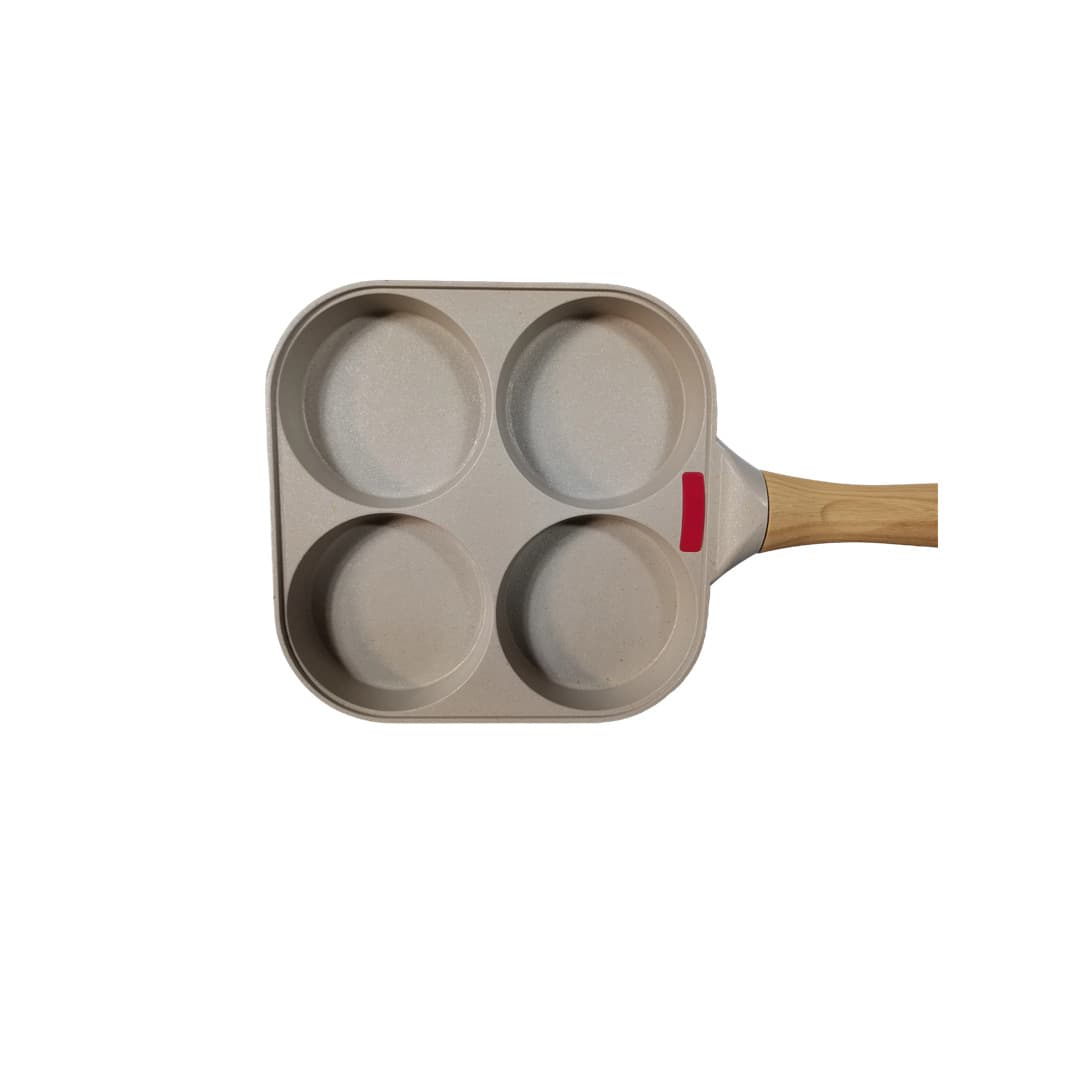 Egg Burger 4-Hole Pan, Maifan Stone Coating Non-Stick Small White Pan, Factory Direct Supply