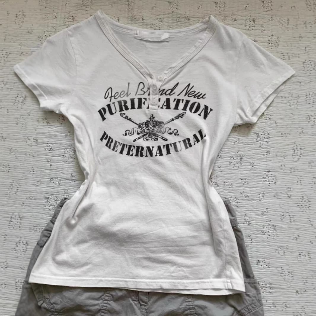 Summer New Style Women's Short Sleeve T-shirt V-neck Letter Print Pure Desire Spicy Girl Waist-cinching Short Design Top