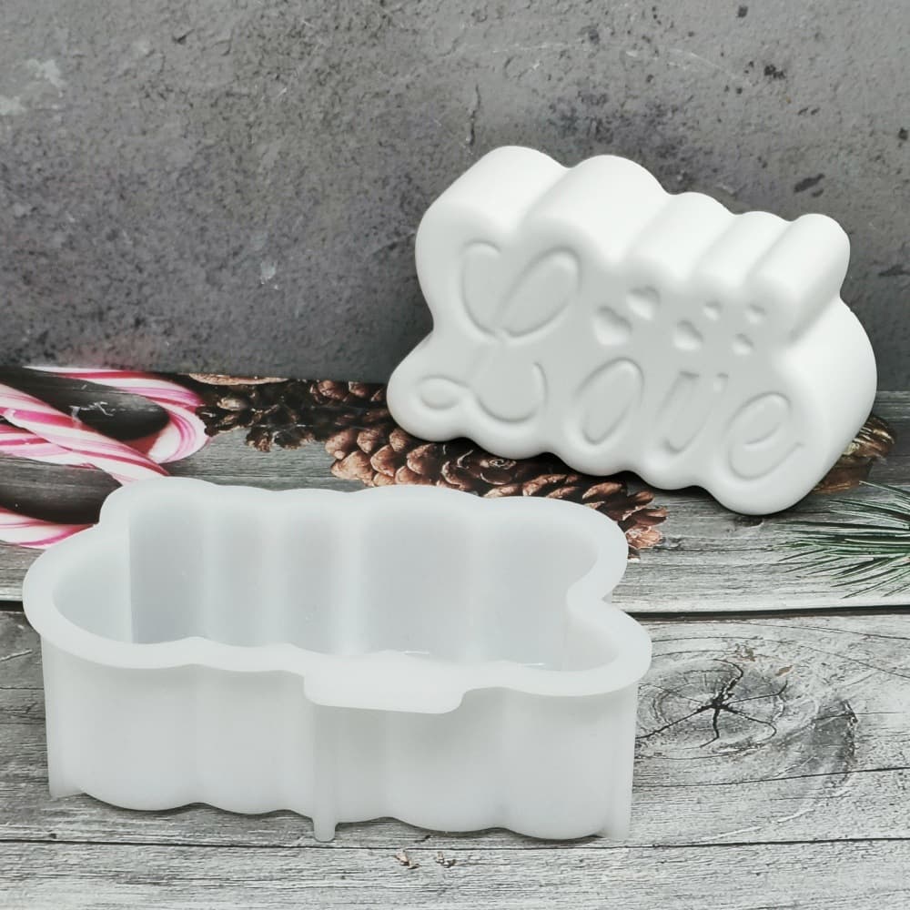 Z0220 Love Heart Soap Mold Decorative Cement Plaster Mold DIY Silicone Mold