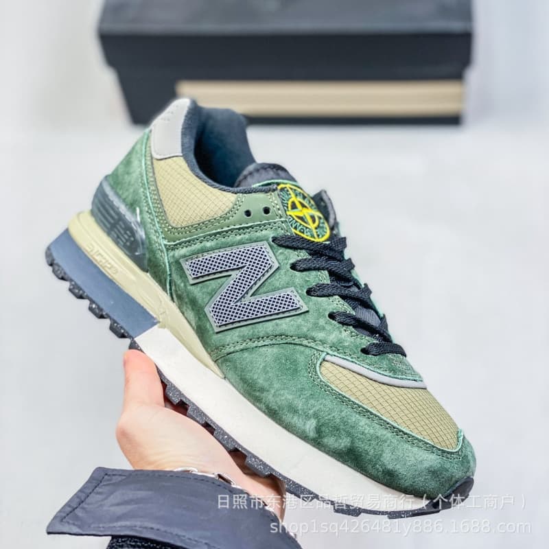 Original NB 574 x Stone Island New Balance Running Shoes Men's Sports Shoes Casual Heightening Dad Shoes Couple Sneakers