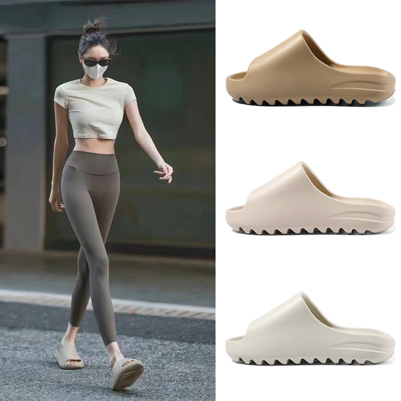 Coconut Themed Thick Heel Slippers for Women Indoor Home Wear Summer Outdoor Flat Sandals Rubber Material Comfortable Footwear