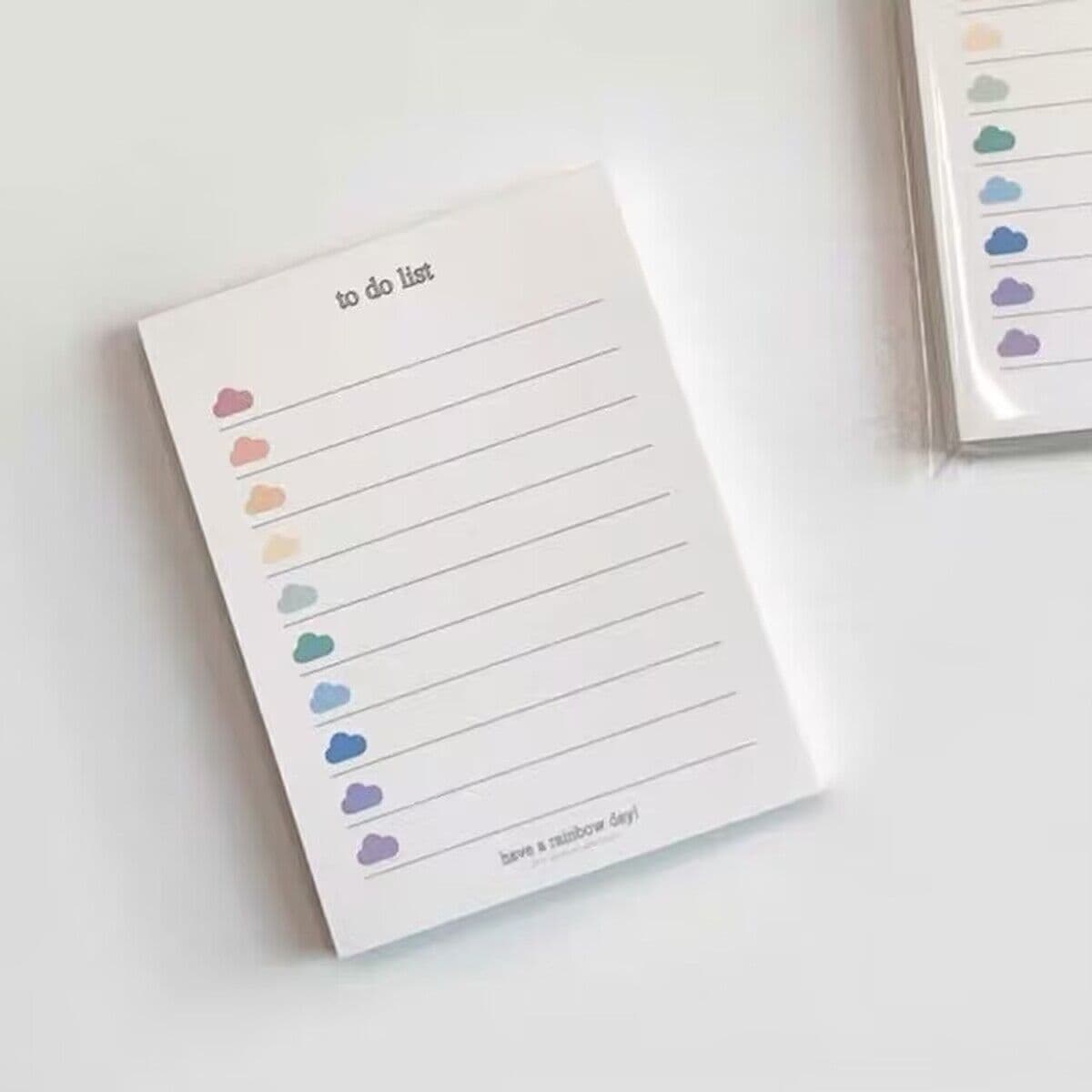 Ins Korean Style Colorful Clouds To Do List Non-sticky Notepad Student Notes Memo Book Office Culture Stationery