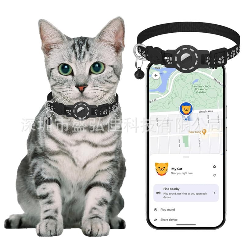 Cat locator collar Apple Android dual system locator Findmy Google Android collar
