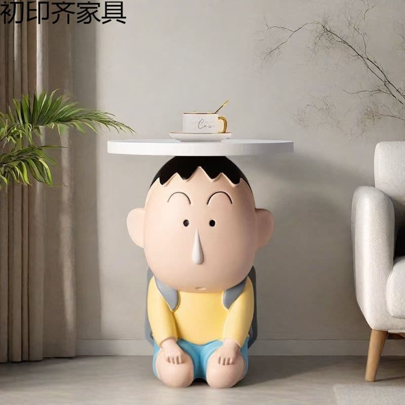 Cartoon living room coffee table sofa side table corner table movable bedside table decoration dumb floor side table decoration