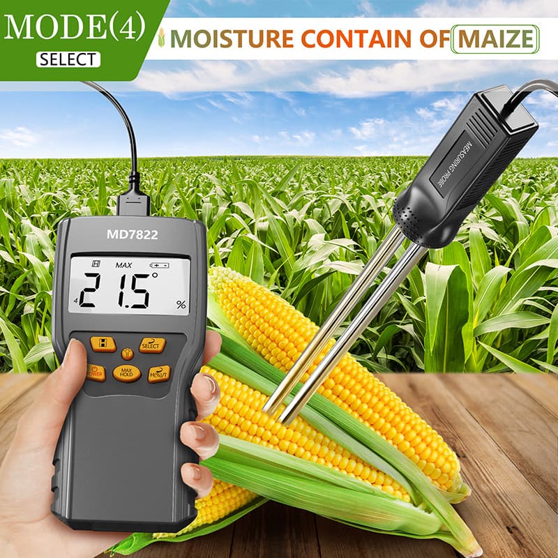 Direct Factory Grain Moisture Meter, Temperature and Humidity Probe, Corn Moisture Tester MD7822