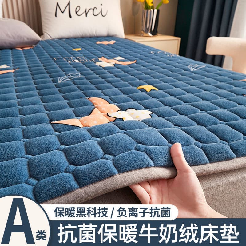Winter Milk Velvet Mattress Cushion Home Single Student Dormitory Thickened Warm Mattress Double Flannel Cushion